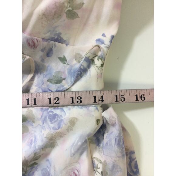 AW BRIDAL SZ 8 M azure purple print floral Celia formal party maxi dress b155 - Picture 7 of 9